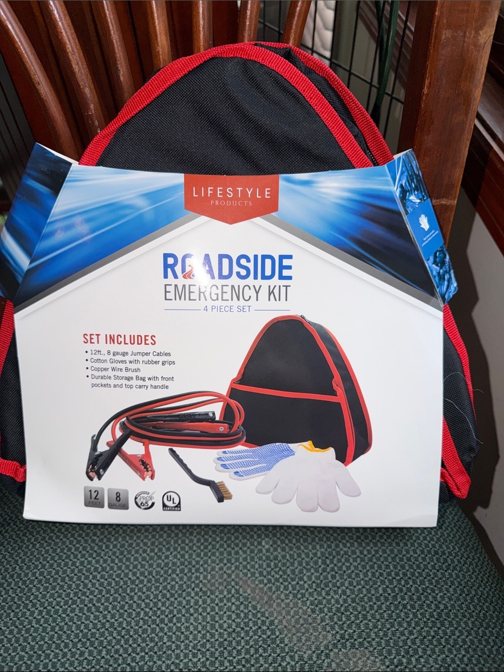 Lifestyle Roadside Emergency Kit - Red & Black 4-Piece Set